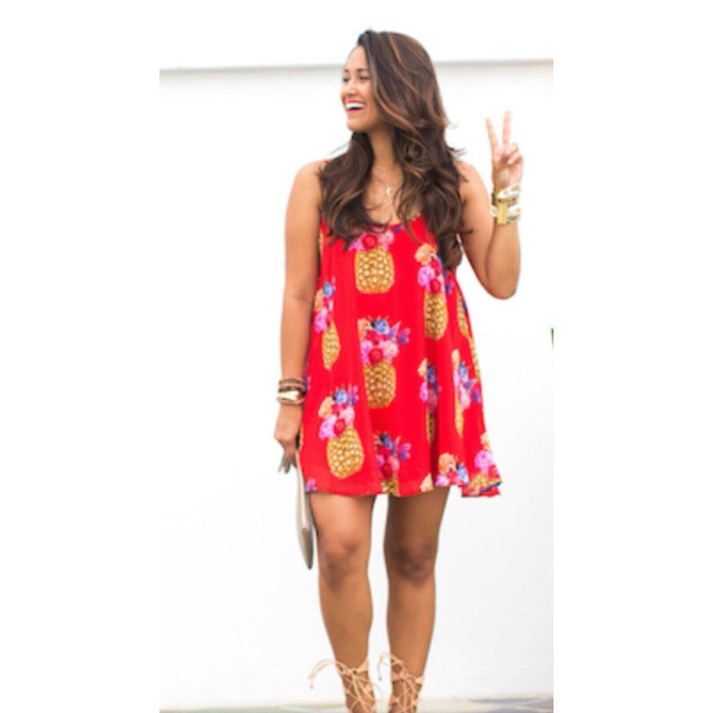 Show Me‎ Your Mumu Bella Tunic Women’s Size M Red Pineapple